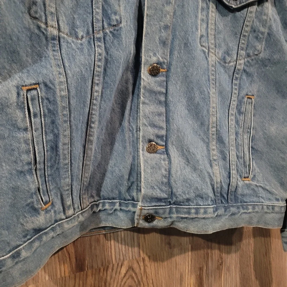 Vintage Tyca Denim Jean Jacket Embossed German Shepherd Dog USA Made Sz XL
